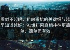 看似不起眼，租房避坑的关键细节越早知道越好：91爆料网真相往往更简单，简单但有效