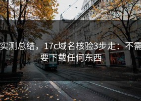 实测总结，17c域名核验3步走：不需要下载任何东西