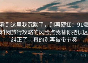 看到这里我沉默了，别再硬扛：91爆料网旅行攻略的风险点我替你把误区纠正了，真的别再被带节奏