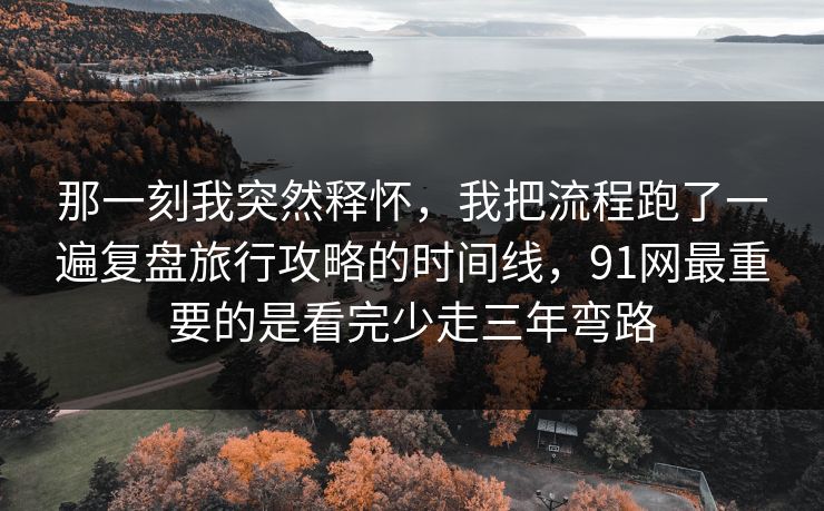 那一刻我突然释怀,我把流程跑了一遍复盘旅行攻略的时间线,91网最重要的是看完少走三年弯路 那一刻我突然释怀,我把流程跑了一遍复盘旅行攻略的时间线,91网最重要的是看完少走三年弯路