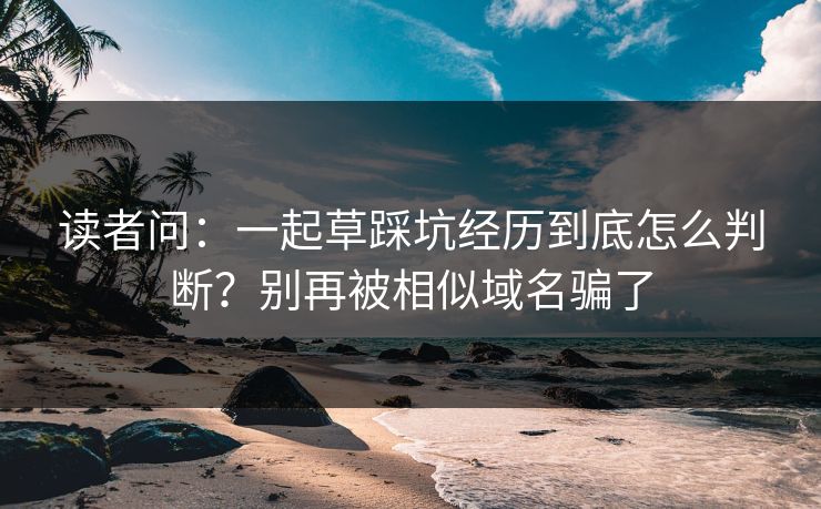 读者问：一起草踩坑经历到底怎么判断？别再被相似域名骗了