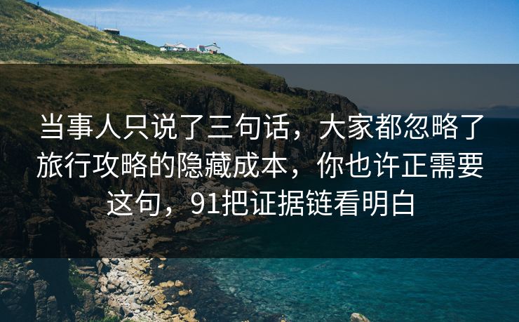 当事人只说了三句话，大家都忽略了旅行攻略的隐藏成本，你也许正需要这句，91把证据链看明白