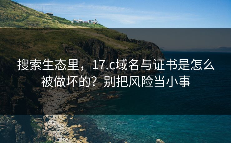 搜索生态里，17.c域名与证书是怎么被做坏的？别把风险当小事